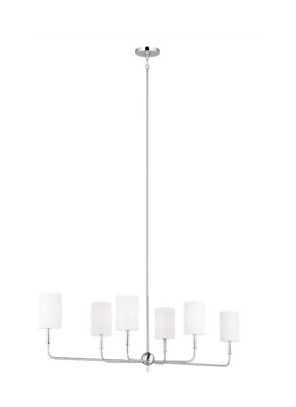 Six Light Linear Chandelier
