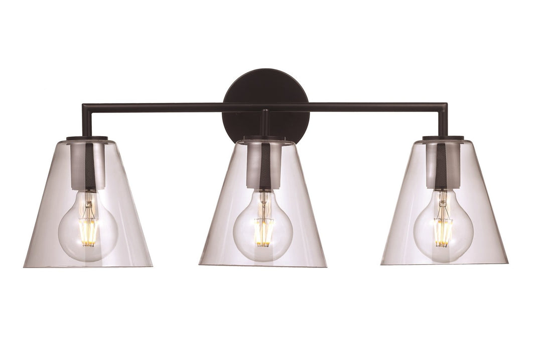 3-Light Cone Shaded Vanity Light by Trans Globe