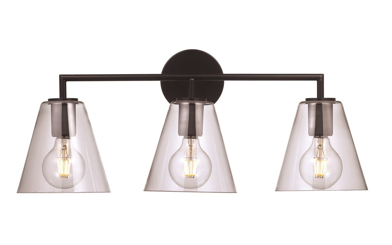 3-Light Cone Shaded Vanity Light by Trans Globe