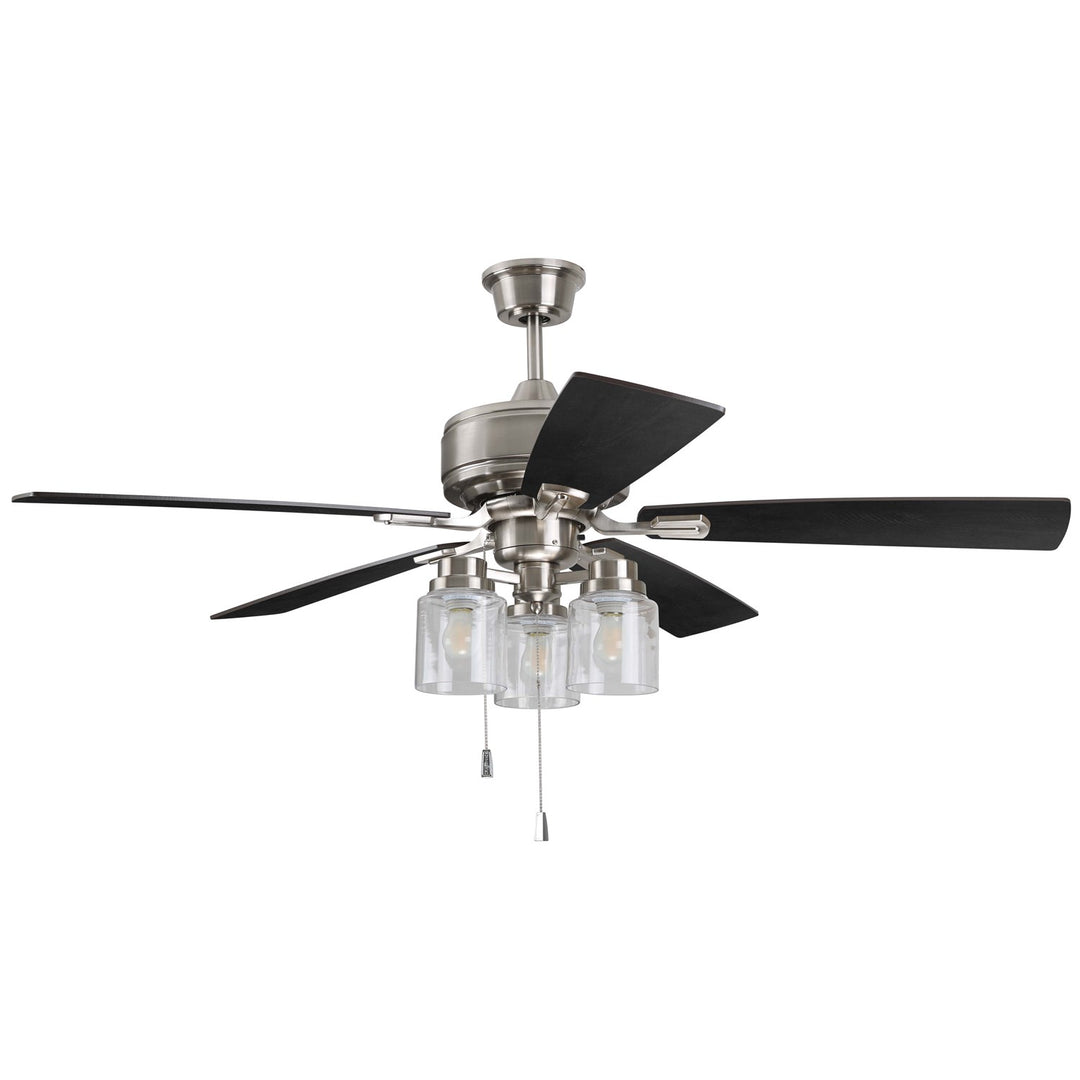 52in  in Brushed Polished Nickel w/ Driftwood/Grey Walnut Blades by Craftmade