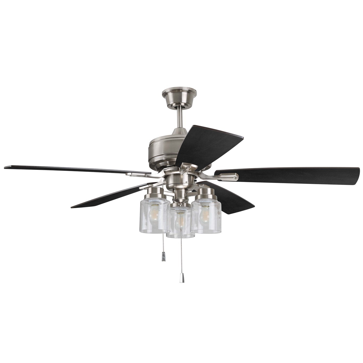 52in  in Brushed Polished Nickel w/ Driftwood/Grey Walnut Blades by Craftmade