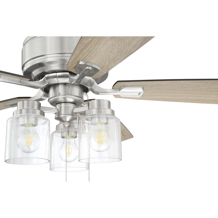 52in  in Brushed Polished Nickel w/ Driftwood/Grey Walnut Blades