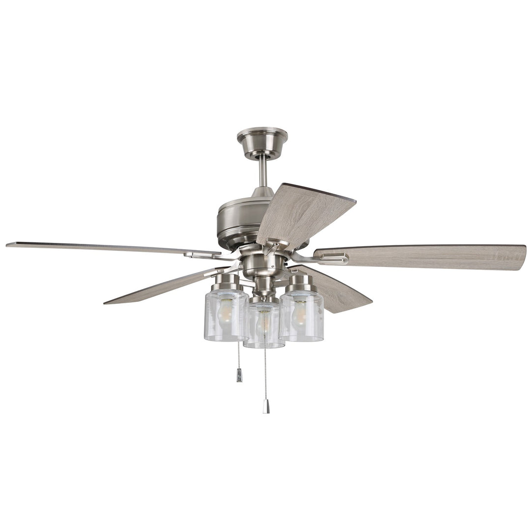 52in  in Brushed Polished Nickel w/ Driftwood/Grey Walnut Blades
