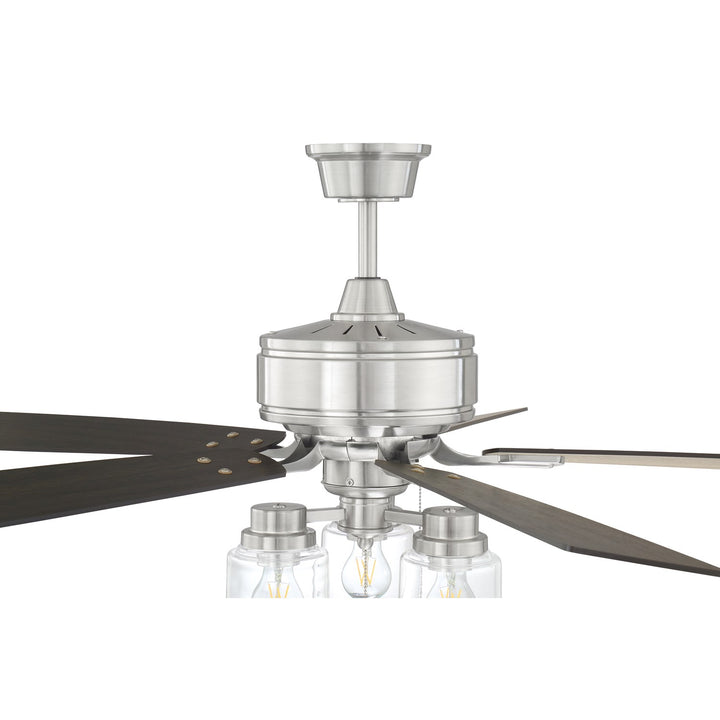 52in  in Brushed Polished Nickel w/ Driftwood/Grey Walnut Blades