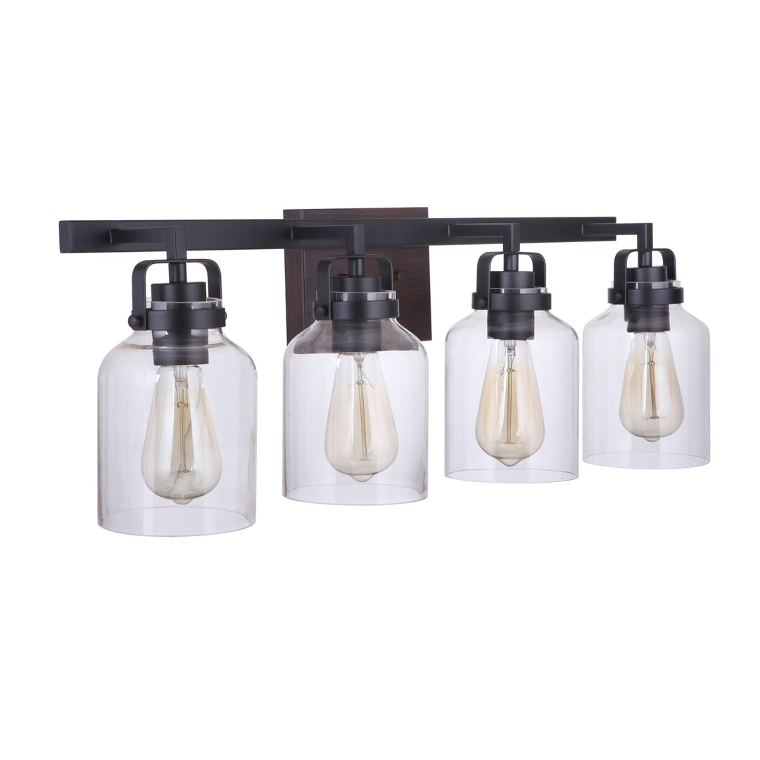 4 Light Vanity in Flat Black/Dark Teak by Craftmade