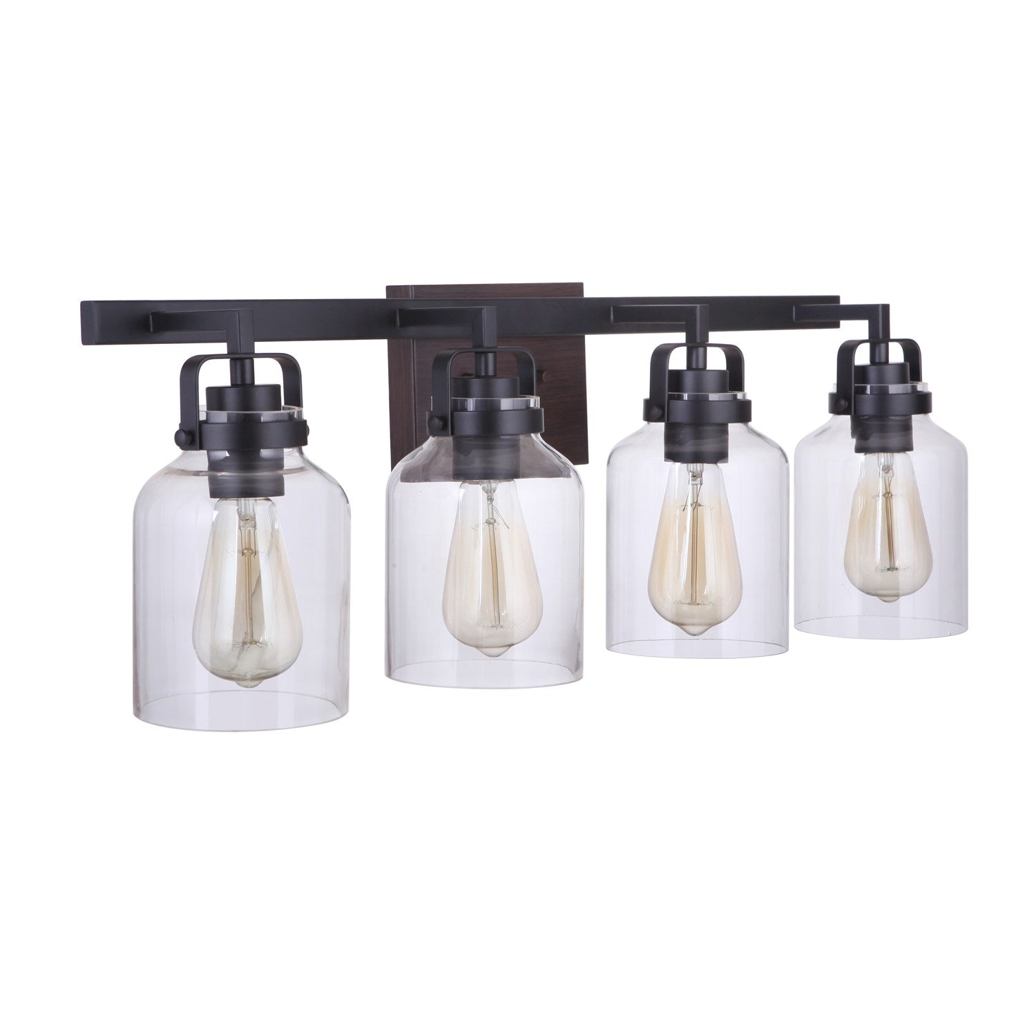 4 Light Vanity in Flat Black/Dark Teak by Craftmade