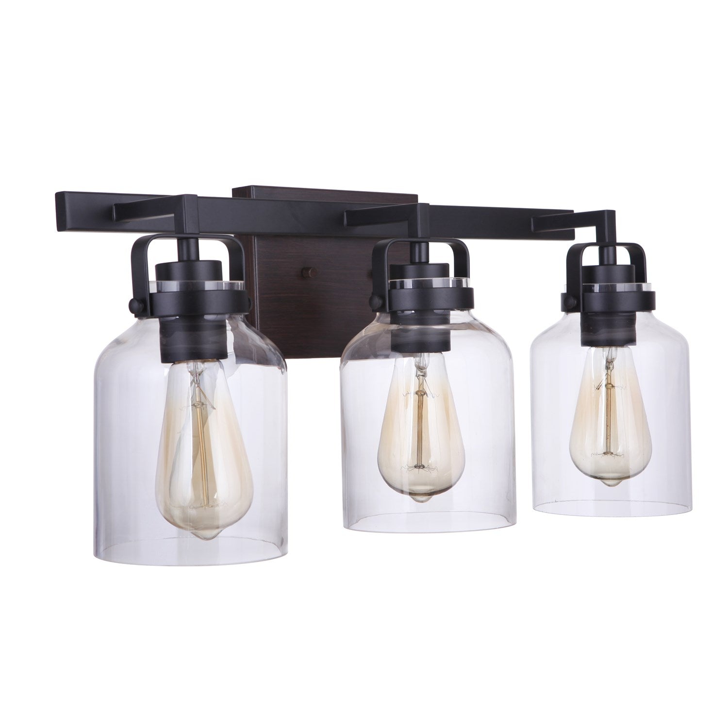 3 Light Vanity in Flat Black/Dark Teak by Craftmade