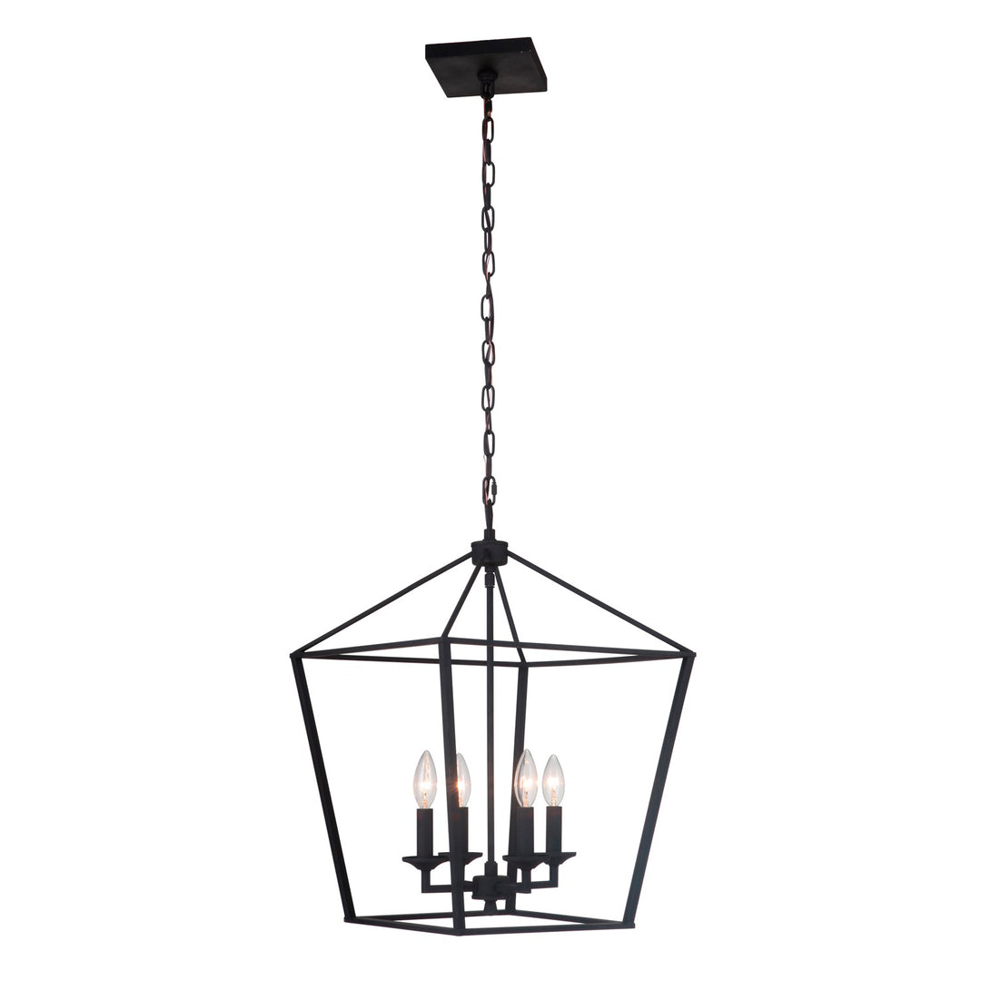 4 Light Medium Foyer in Flat Black