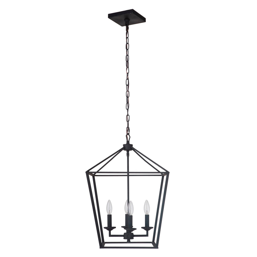 4 Light Medium Foyer in Flat Black