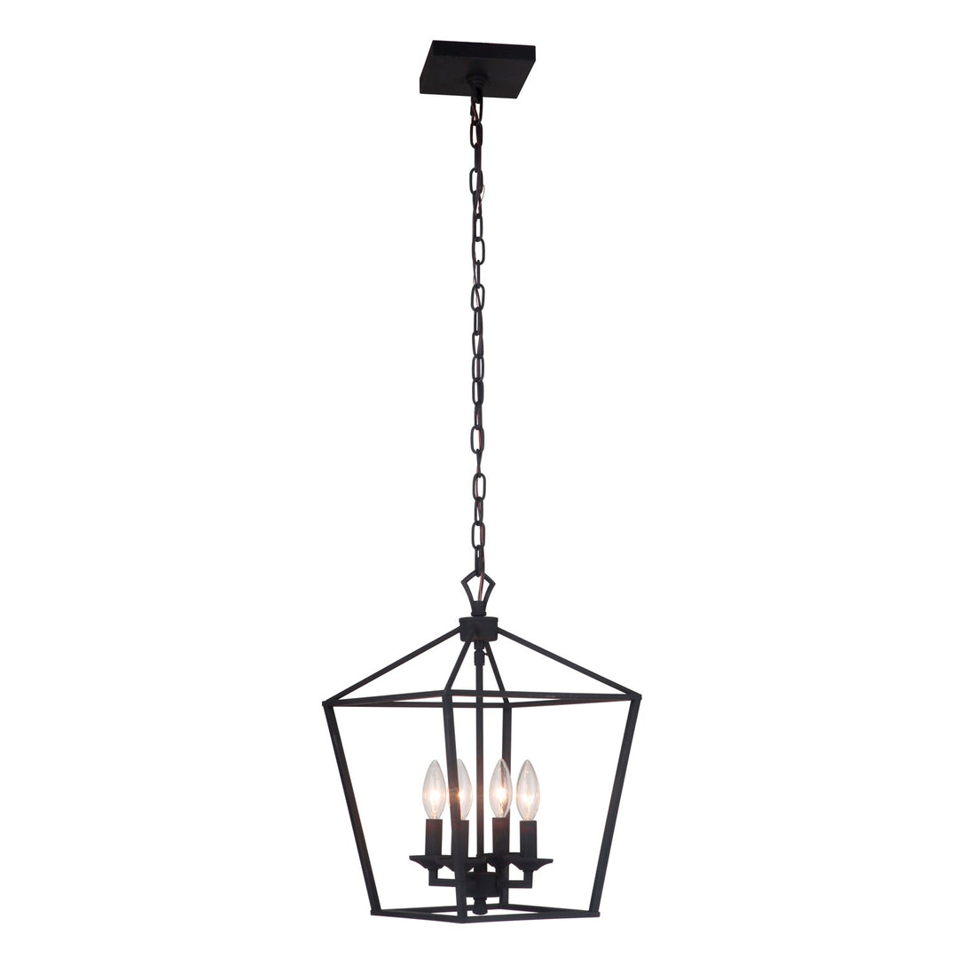 4 Light Small Foyer in Flat Black