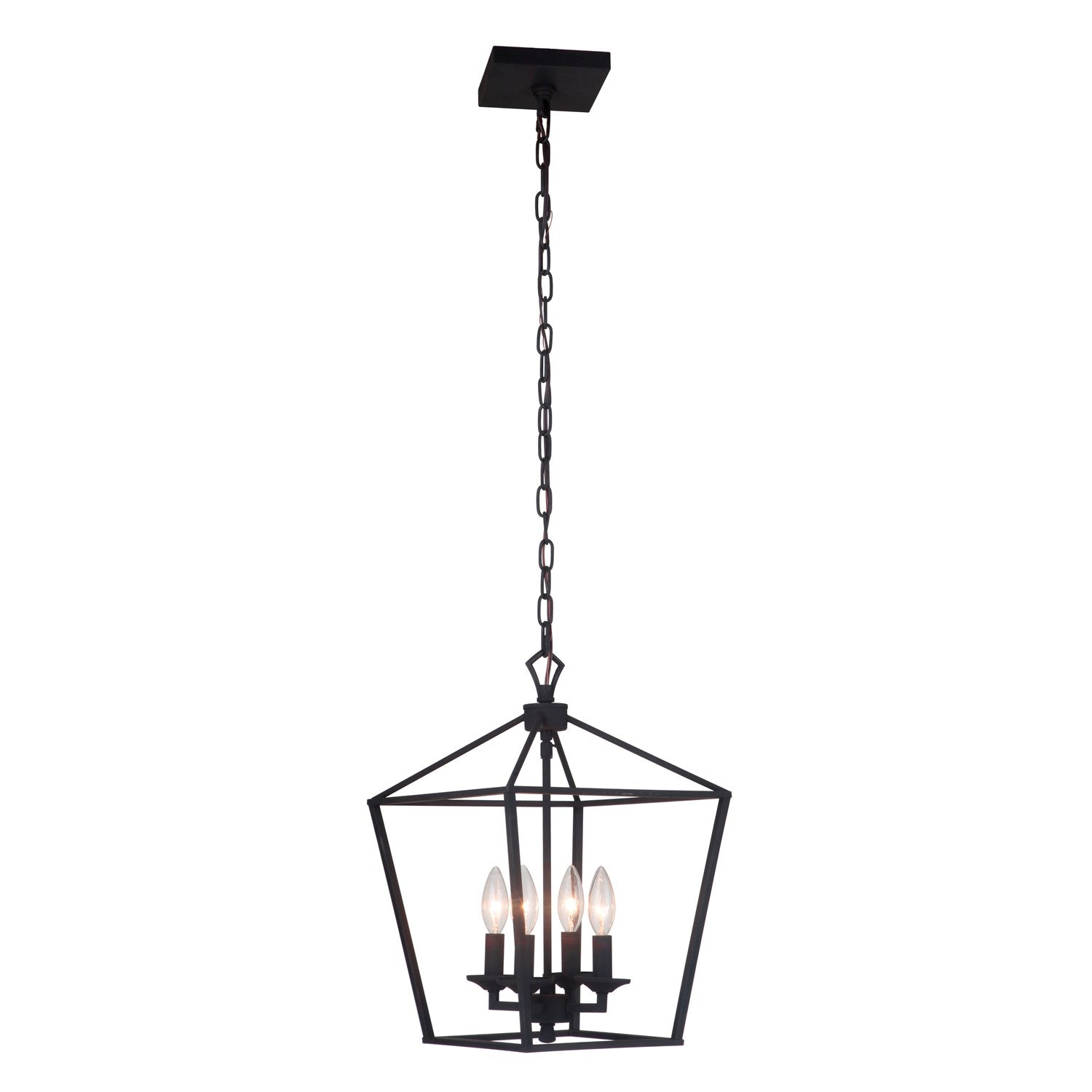 4 Light Small Foyer in Flat Black