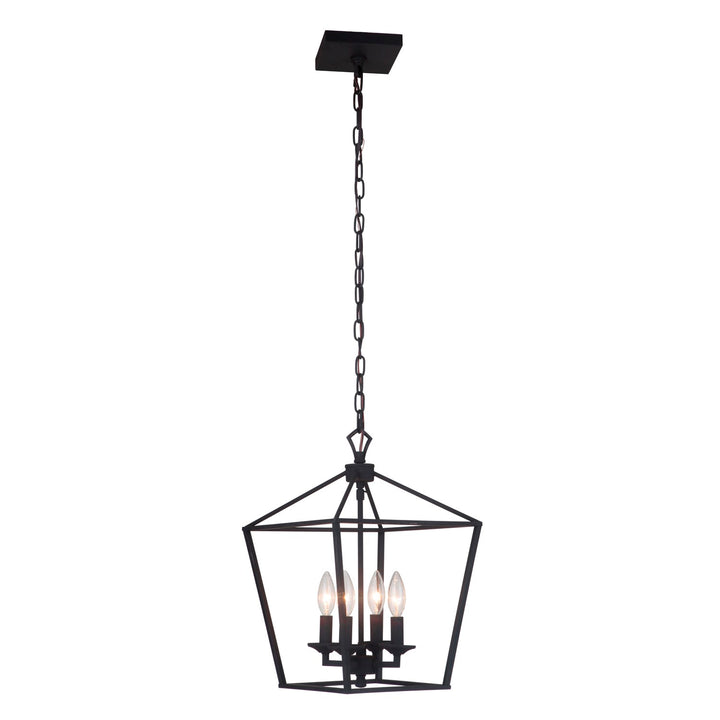 4 Light Small Foyer in Flat Black