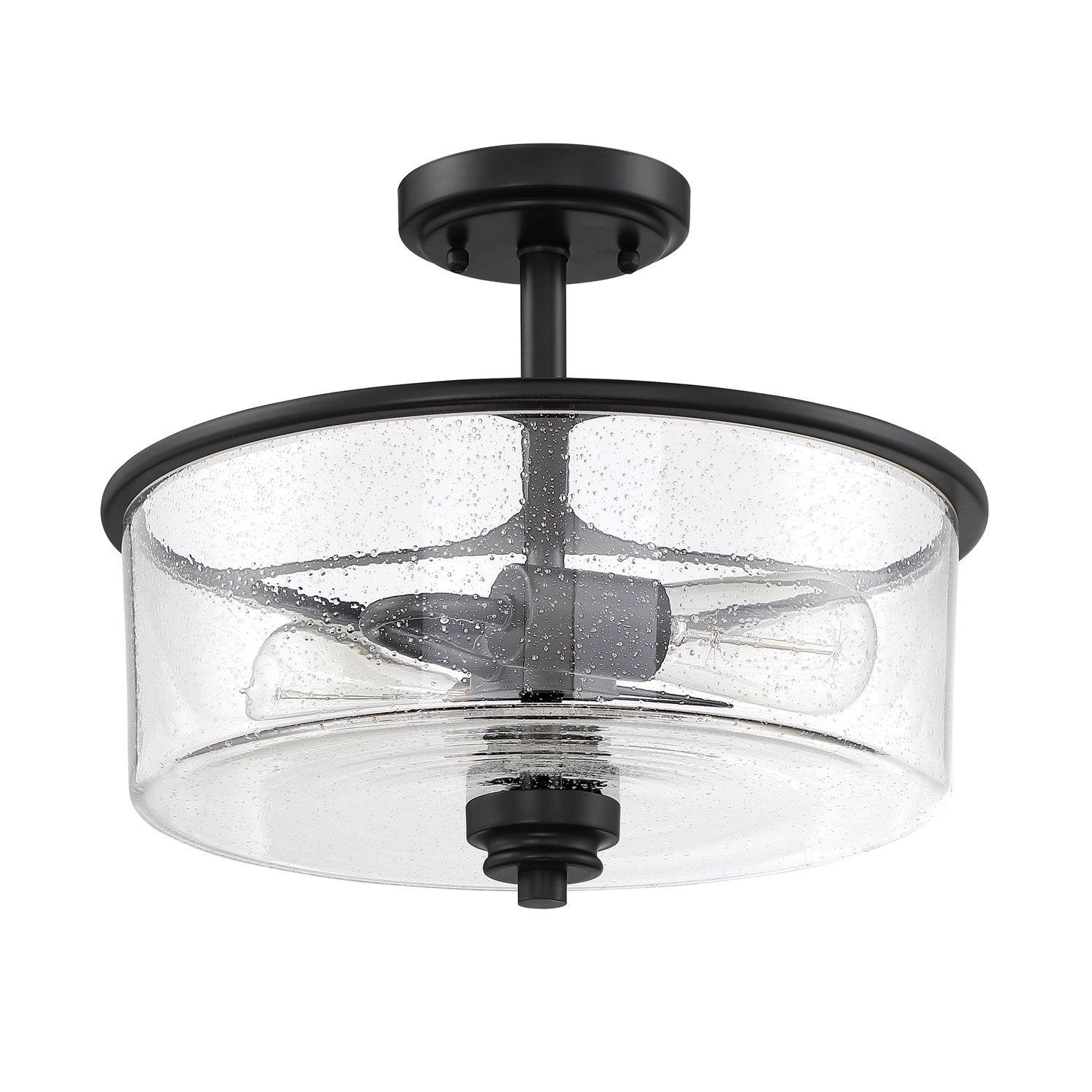 2 Light Convertible Semi Flush in Flat Black by Craftmade