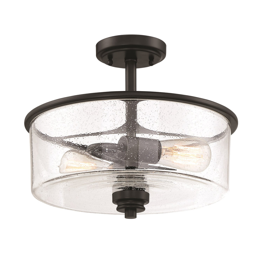 2 Light Convertible Semi Flush in Flat Black