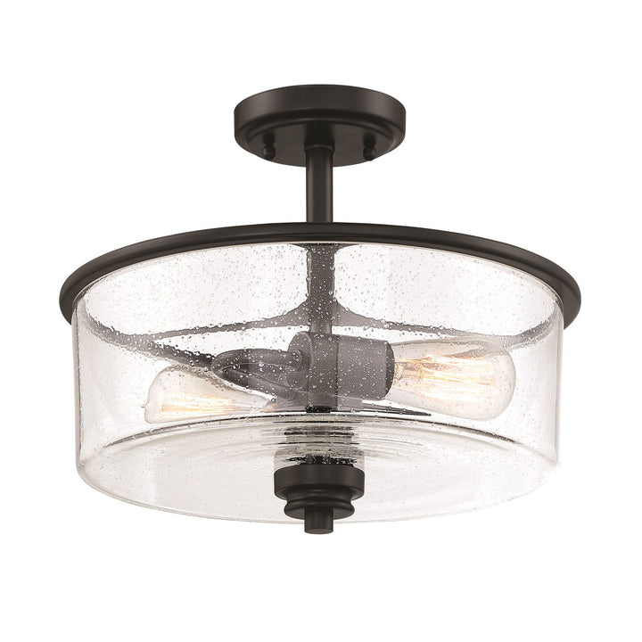 2 Light Convertible Semi Flush in Flat Black