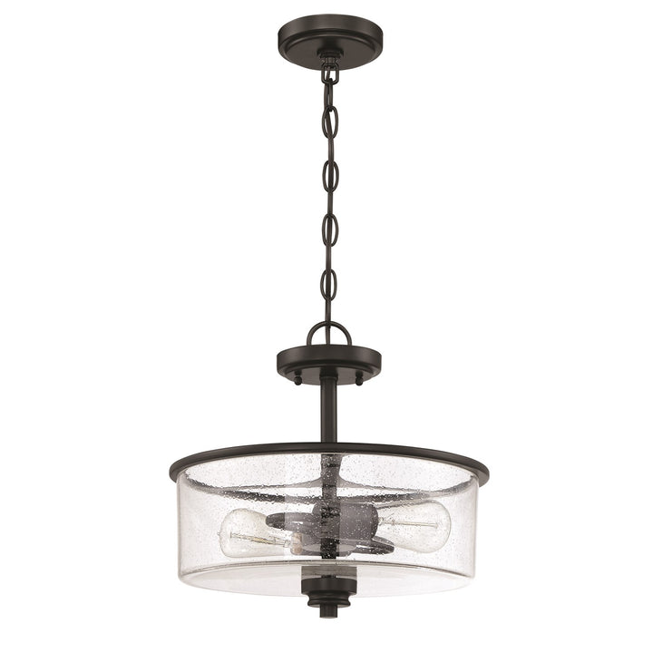 2 Light Convertible Semi Flush in Flat Black