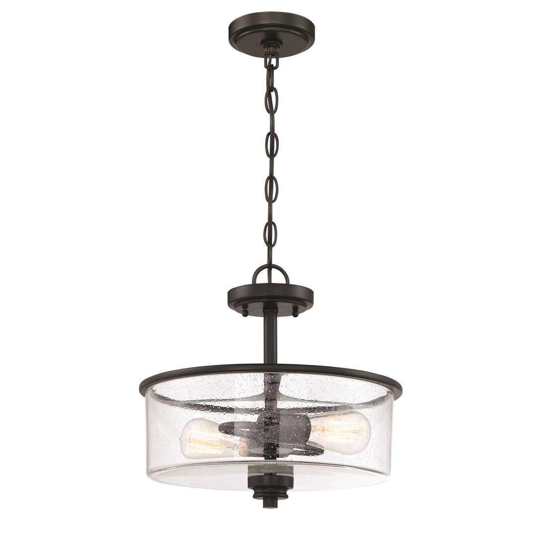 2 Light Convertible Semi Flush in Flat Black