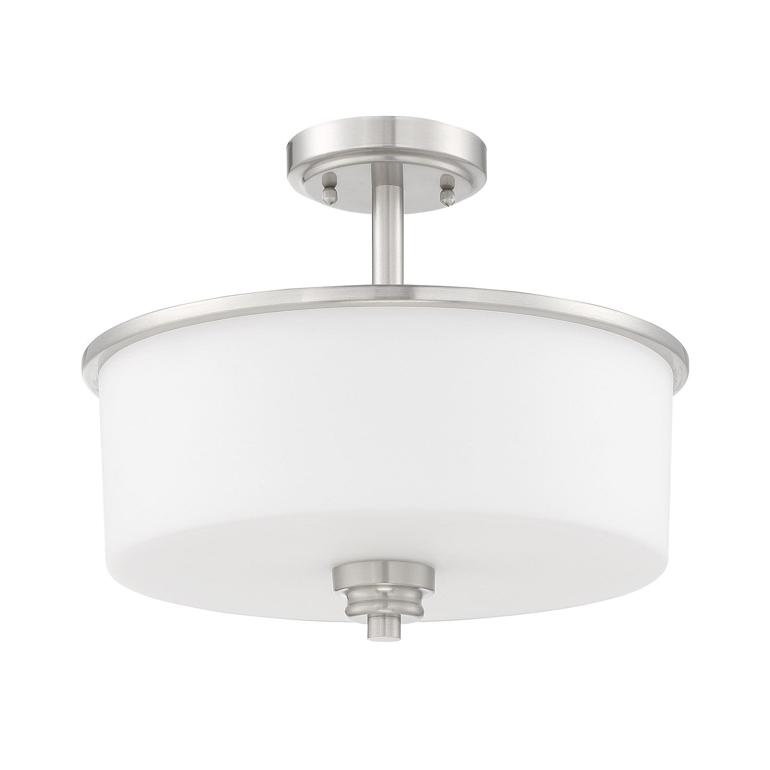 2 Light Convertible Semi Flush in Brushed Polished Nickel