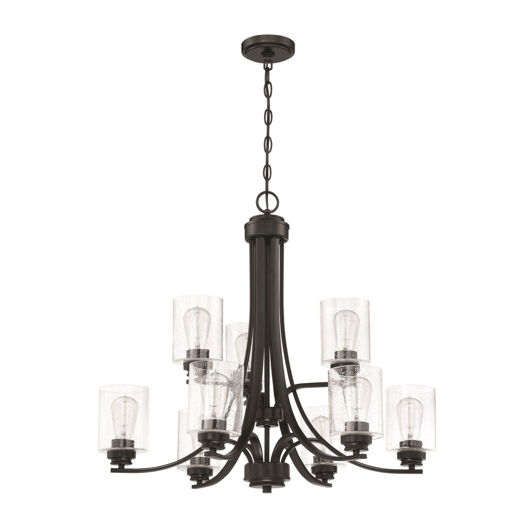 9 Light Chandelier in Flat Black by Craftmade