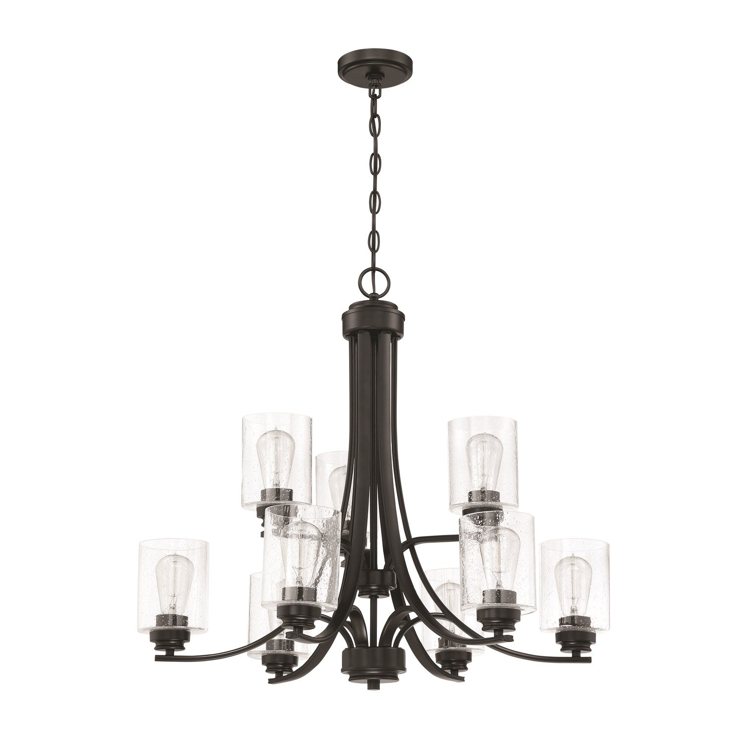 9 Light Chandelier in Flat Black by Craftmade