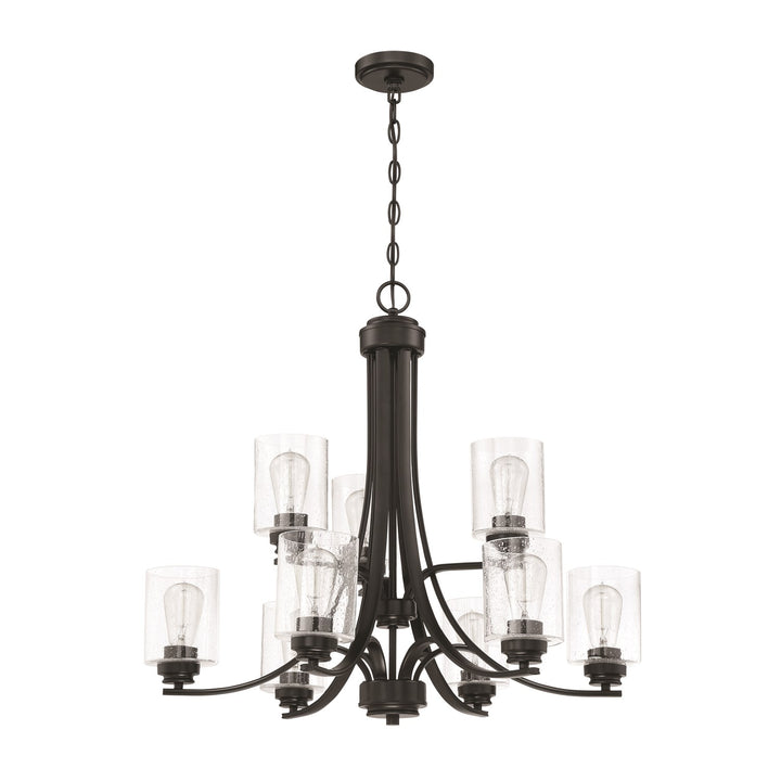 9 Light Chandelier in Flat Black by Craftmade