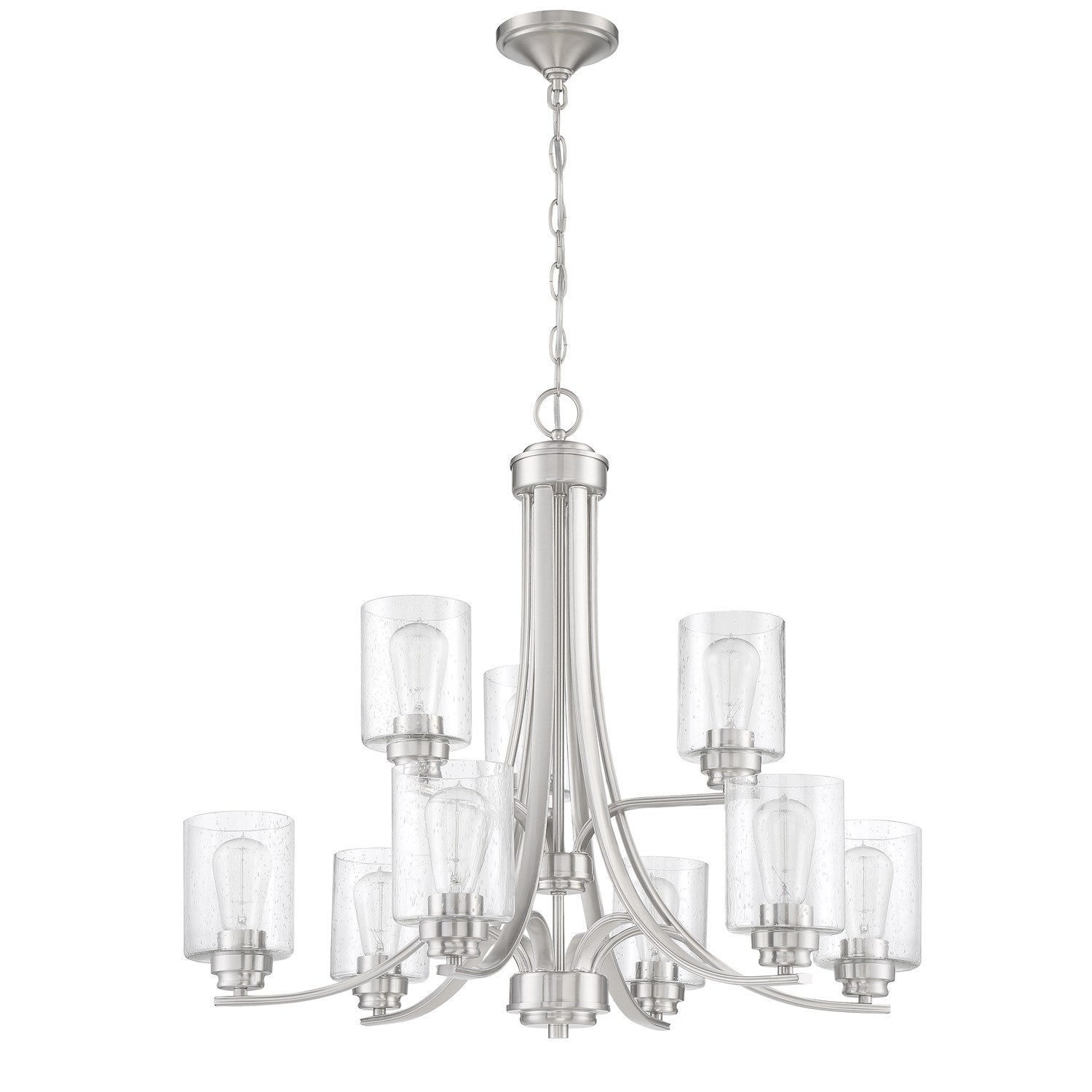 9 Light Chandelier in Brushed Polished Nickel by Craftmade
