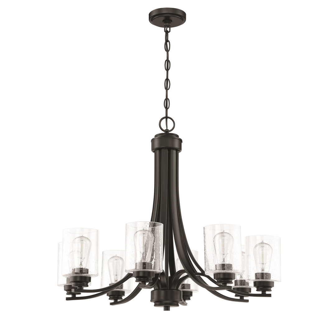 8 Light Chandelier in Flat Black by Craftmade