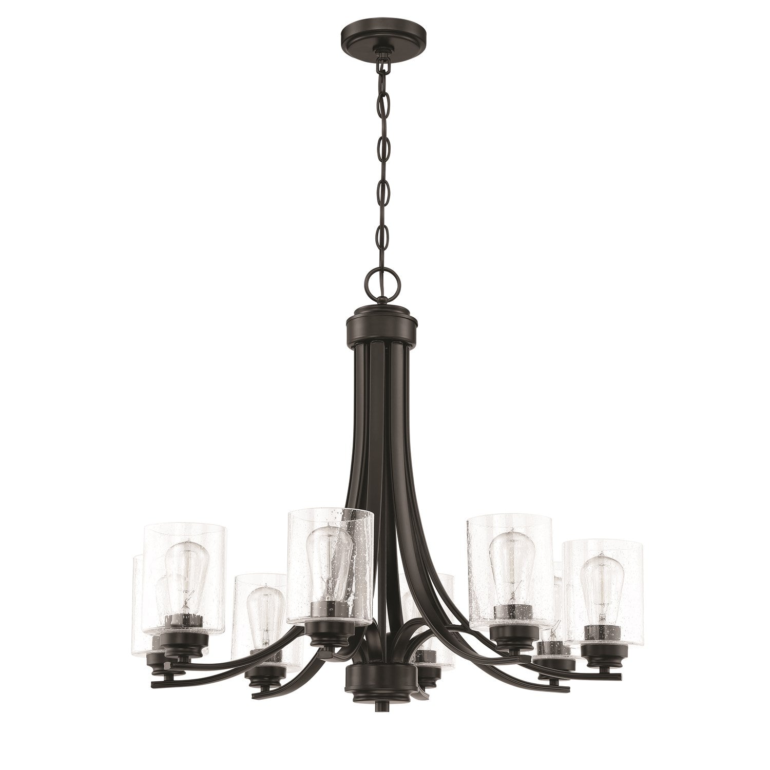 8 Light Chandelier in Flat Black by Craftmade