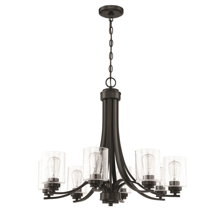 8 Light Chandelier in Flat Black by Craftmade