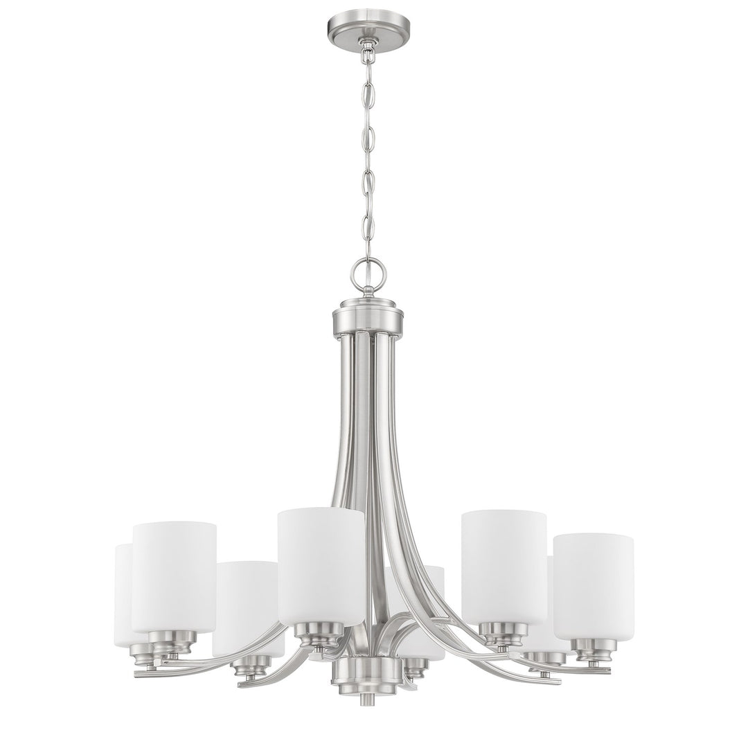 8 Light Chandelier in Brushed Polished Nickel