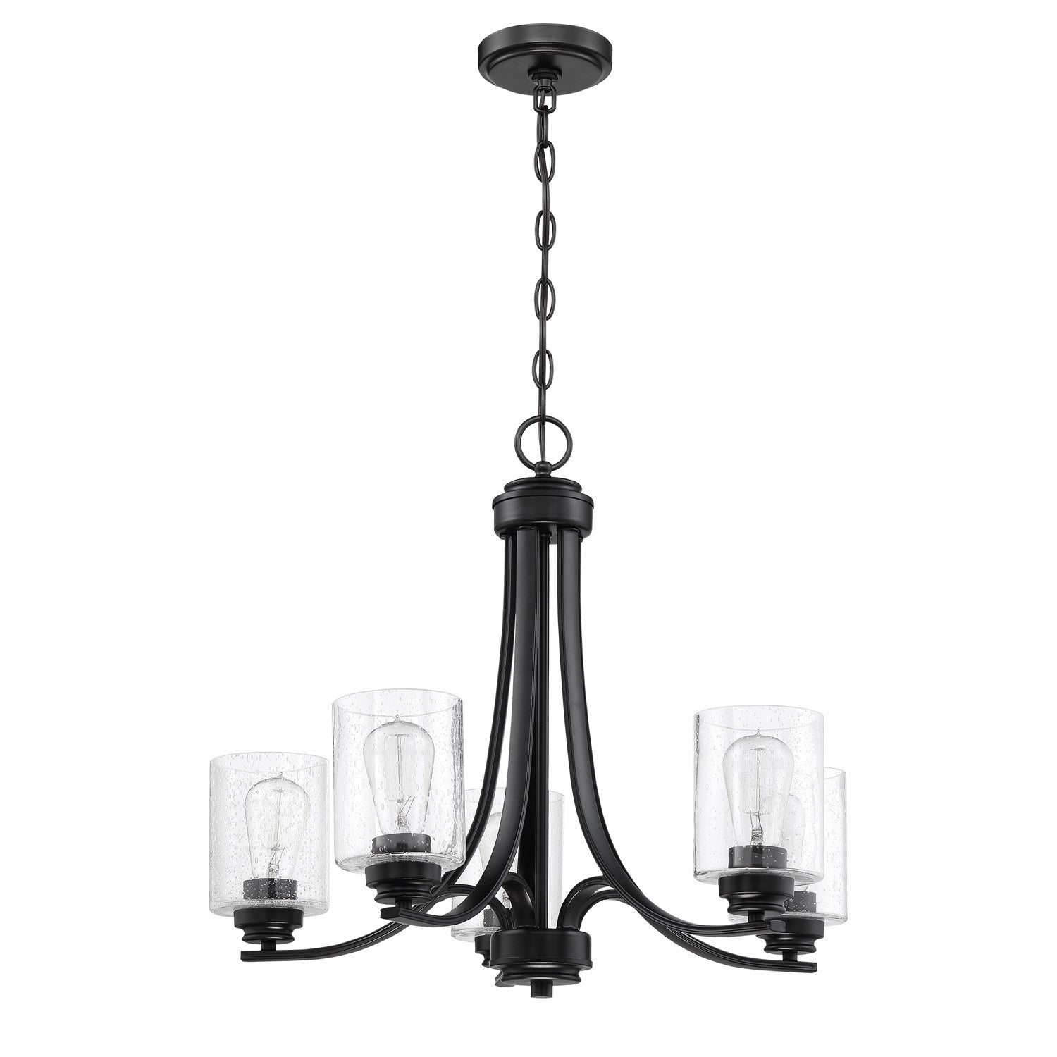 5 Light Chandelier in Flat Black by Craftmade