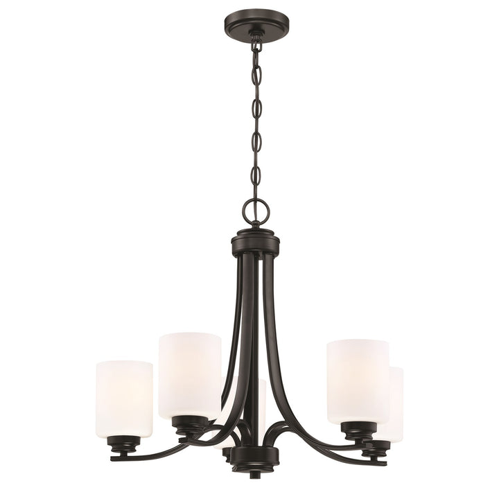 5 Light Chandelier in Flat Black