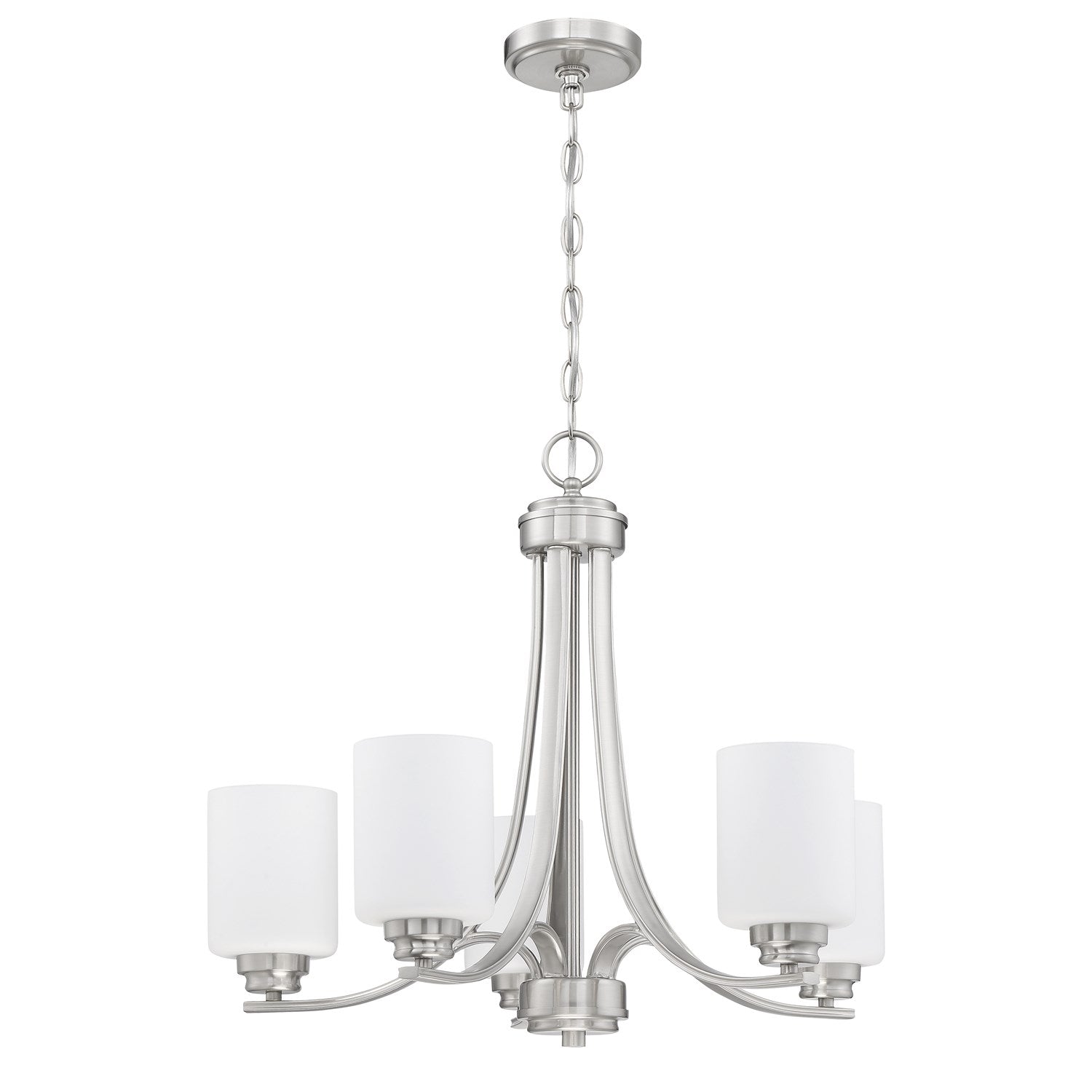5 Light Chandelier in Brushed Polished Nickel