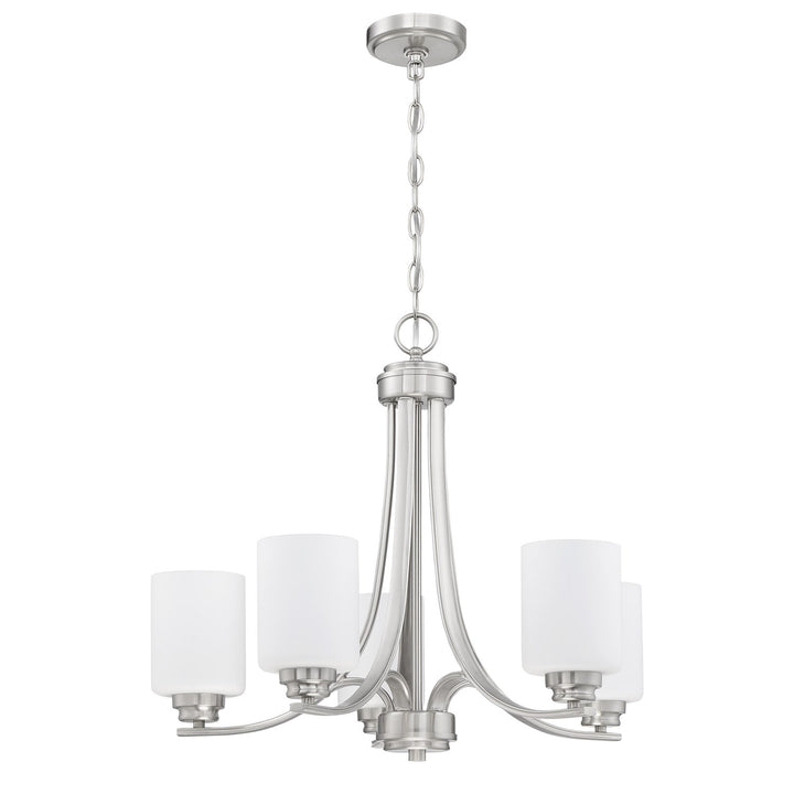 5 Light Chandelier in Brushed Polished Nickel