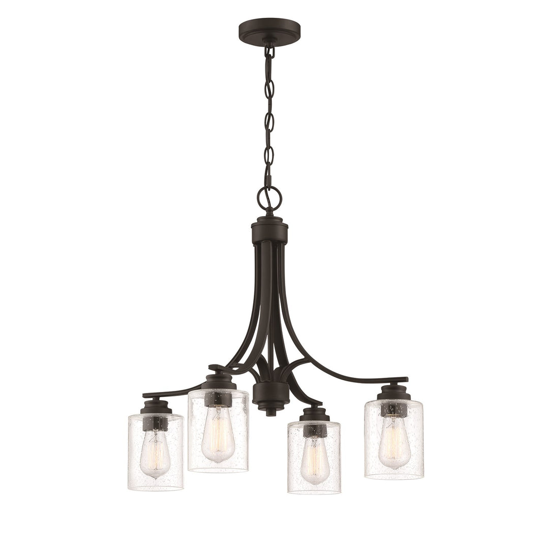 4 Light Chandelier in Flat Black by Craftmade