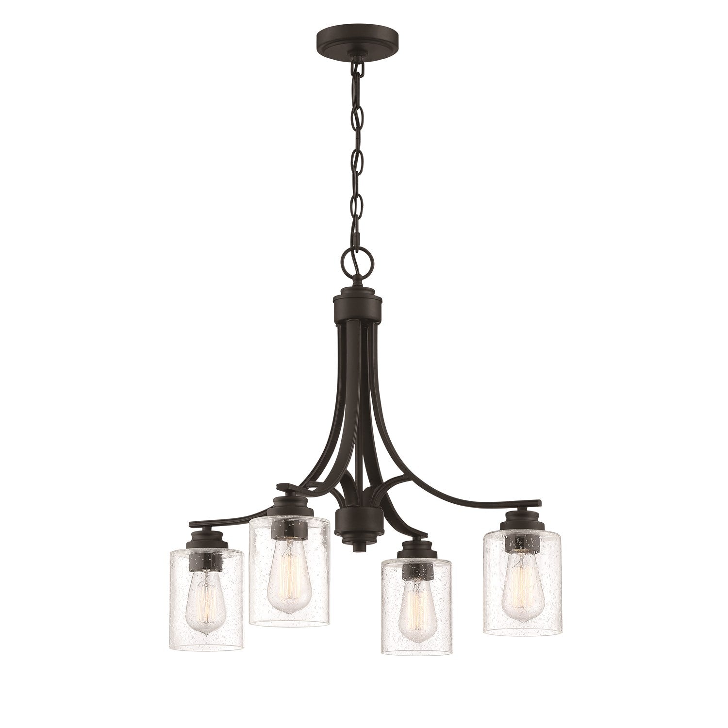 4 Light Chandelier in Flat Black by Craftmade