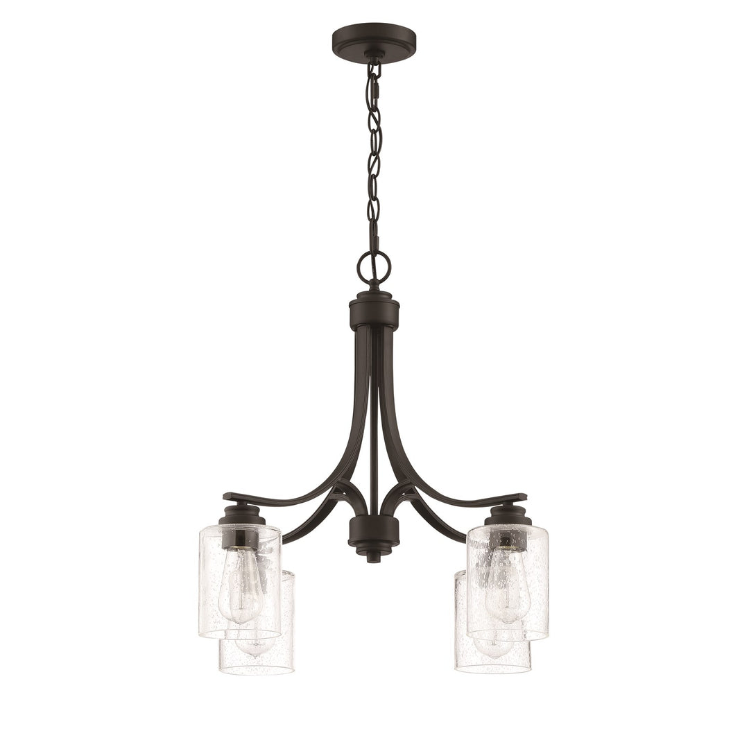 4 Light Chandelier in Flat Black