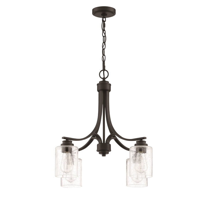 4 Light Chandelier in Flat Black