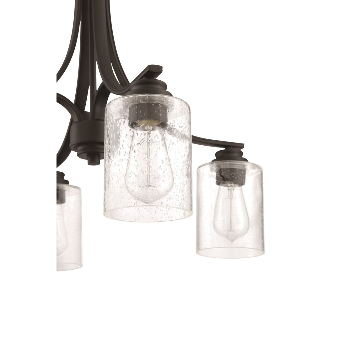 4 Light Chandelier in Flat Black