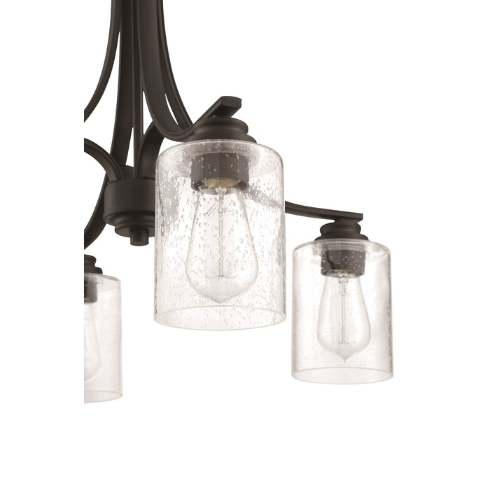 4 Light Chandelier in Flat Black