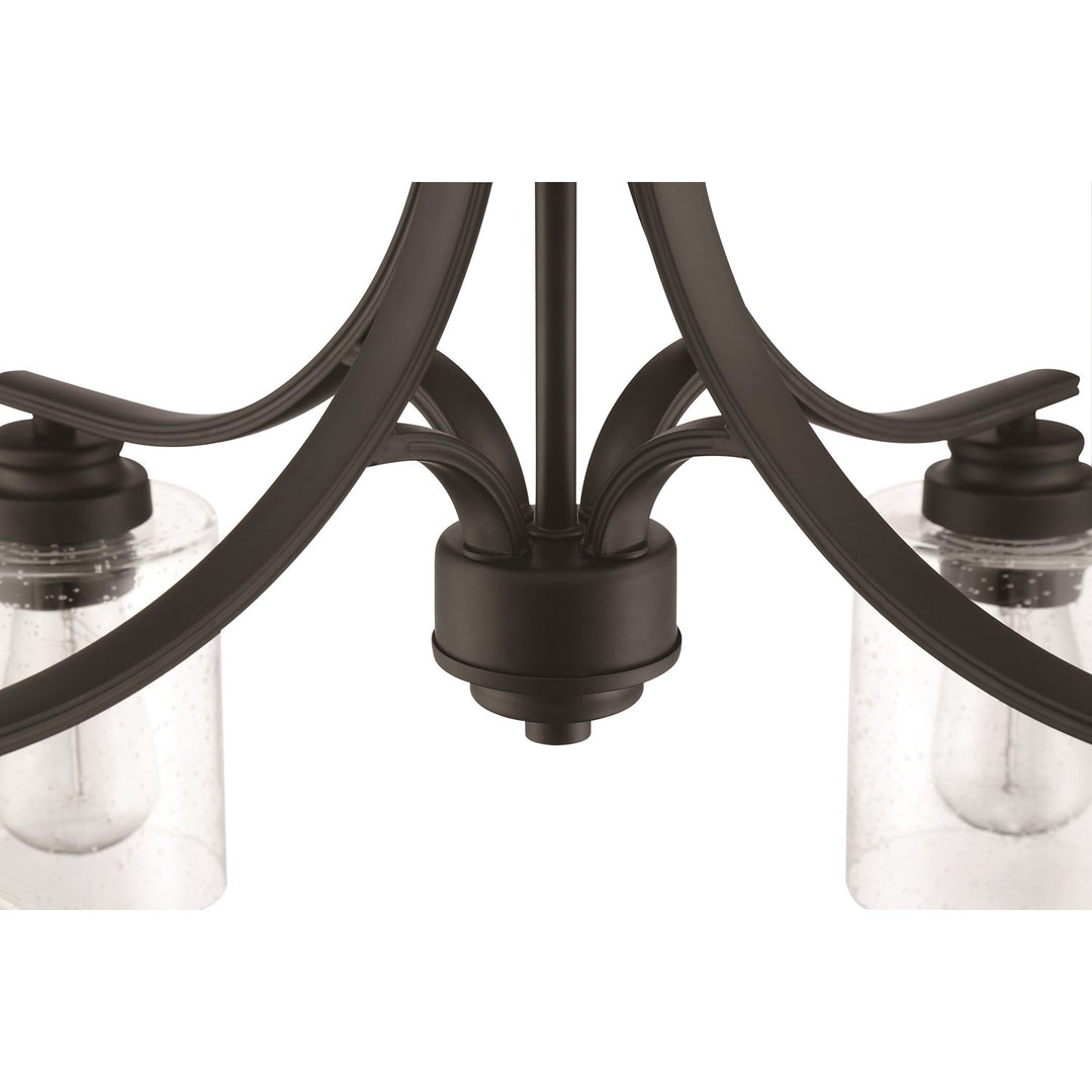 4 Light Chandelier in Flat Black