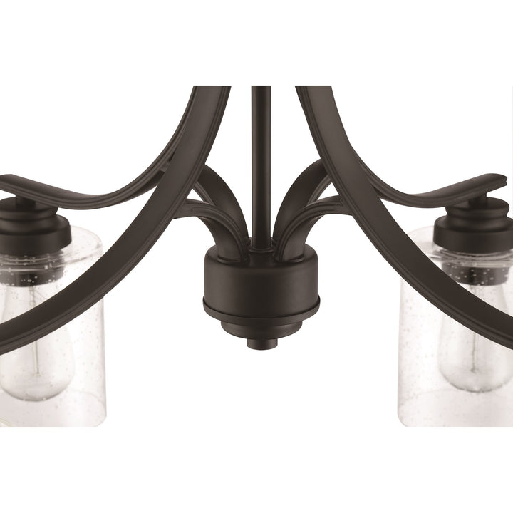 4 Light Chandelier in Flat Black