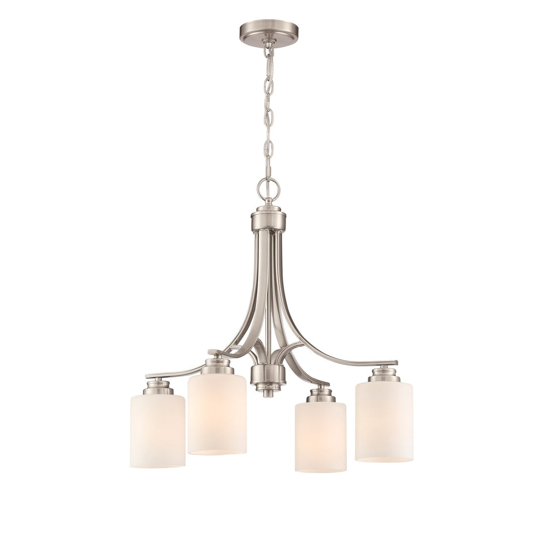 4 Light Chandelier in Brushed Polished Nickel