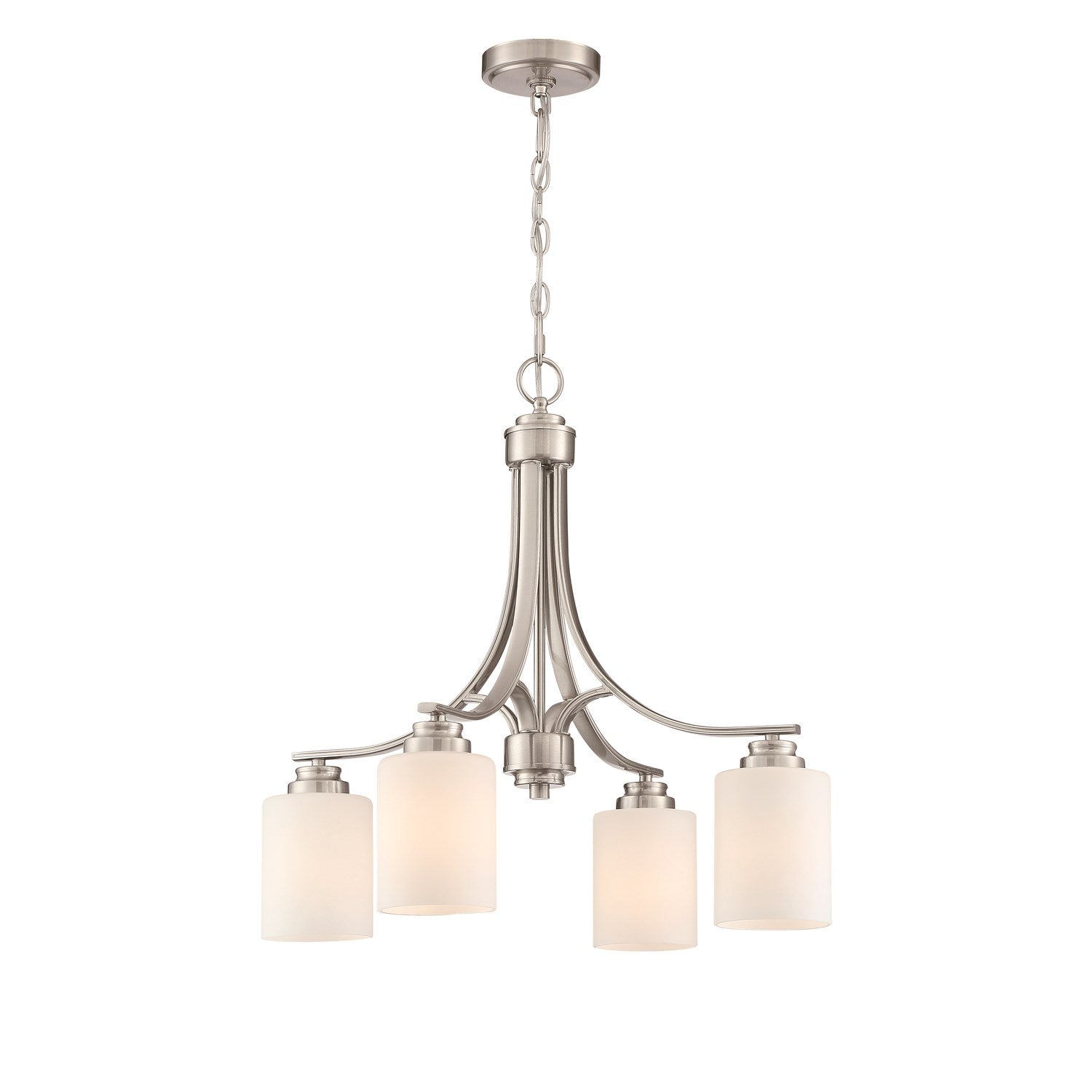 4 Light Chandelier in Brushed Polished Nickel