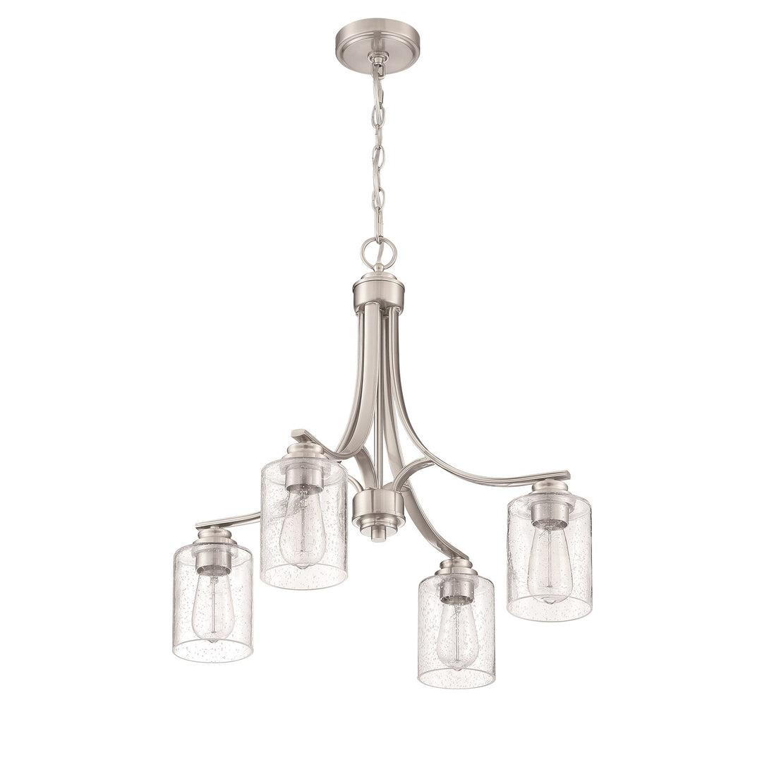 4 Light Chandelier in Brushed Polished Nickel