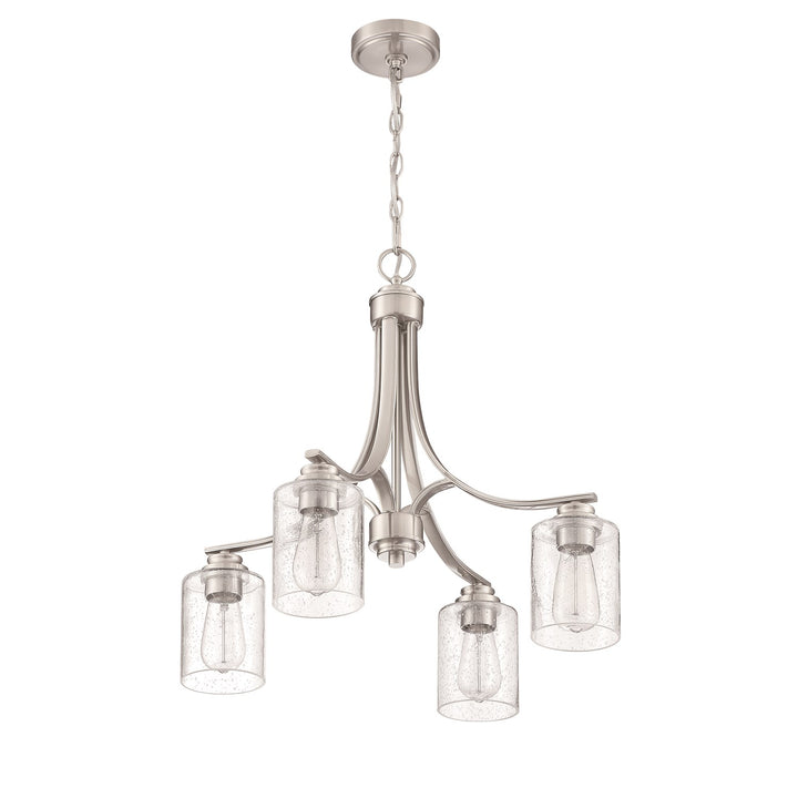 4 Light Chandelier in Brushed Polished Nickel