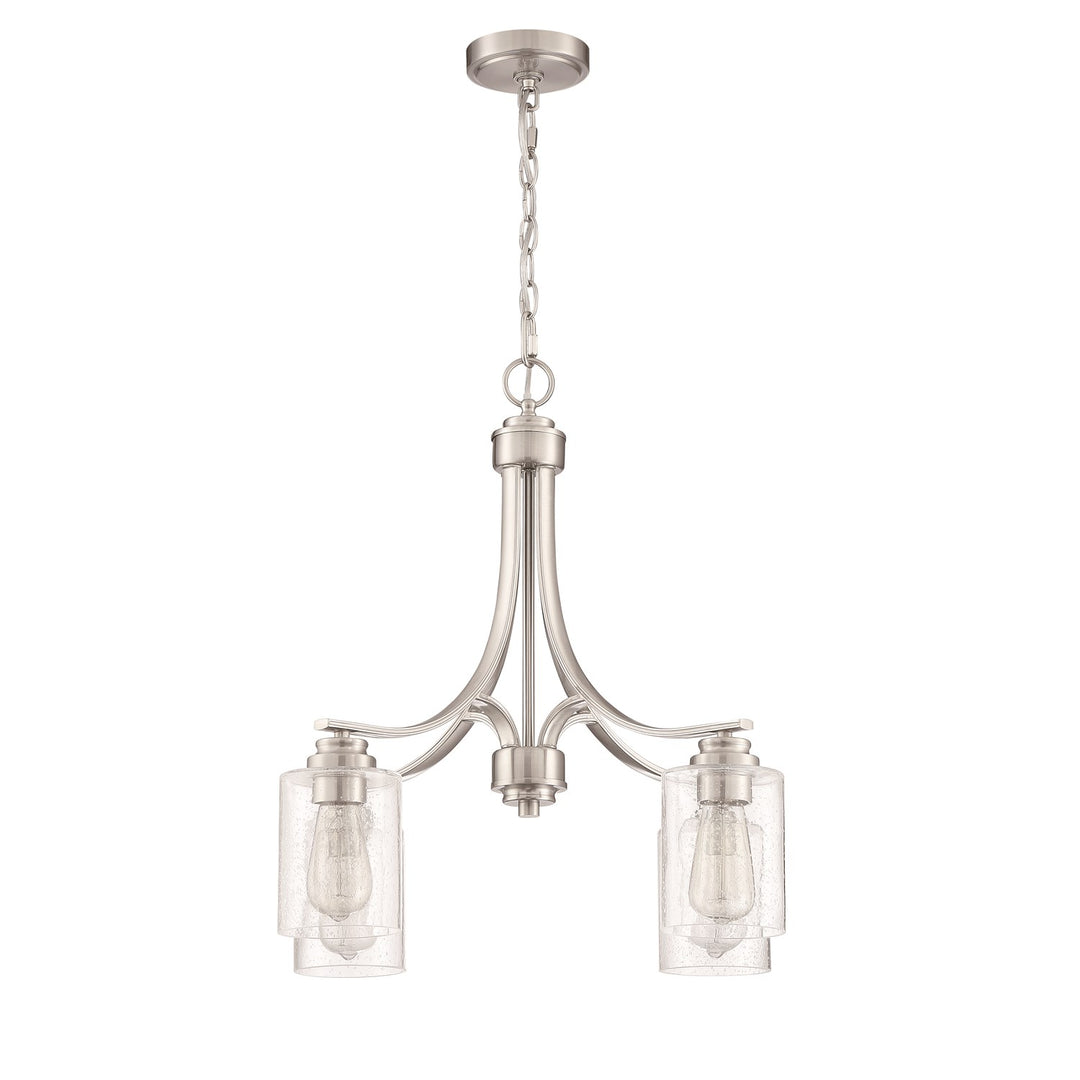 4 Light Chandelier in Brushed Polished Nickel