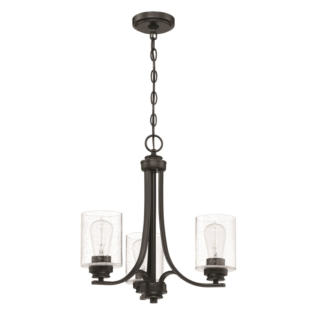 3 Light Chandelier in Flat Black by Craftmade