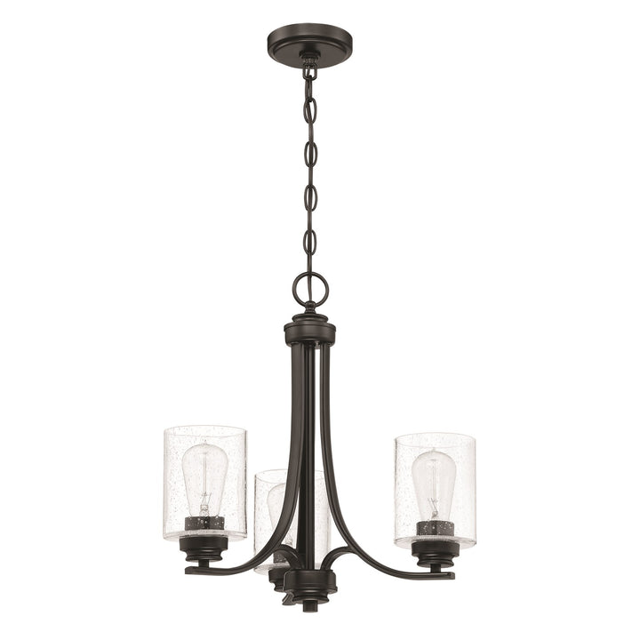 3 Light Chandelier in Flat Black by Craftmade