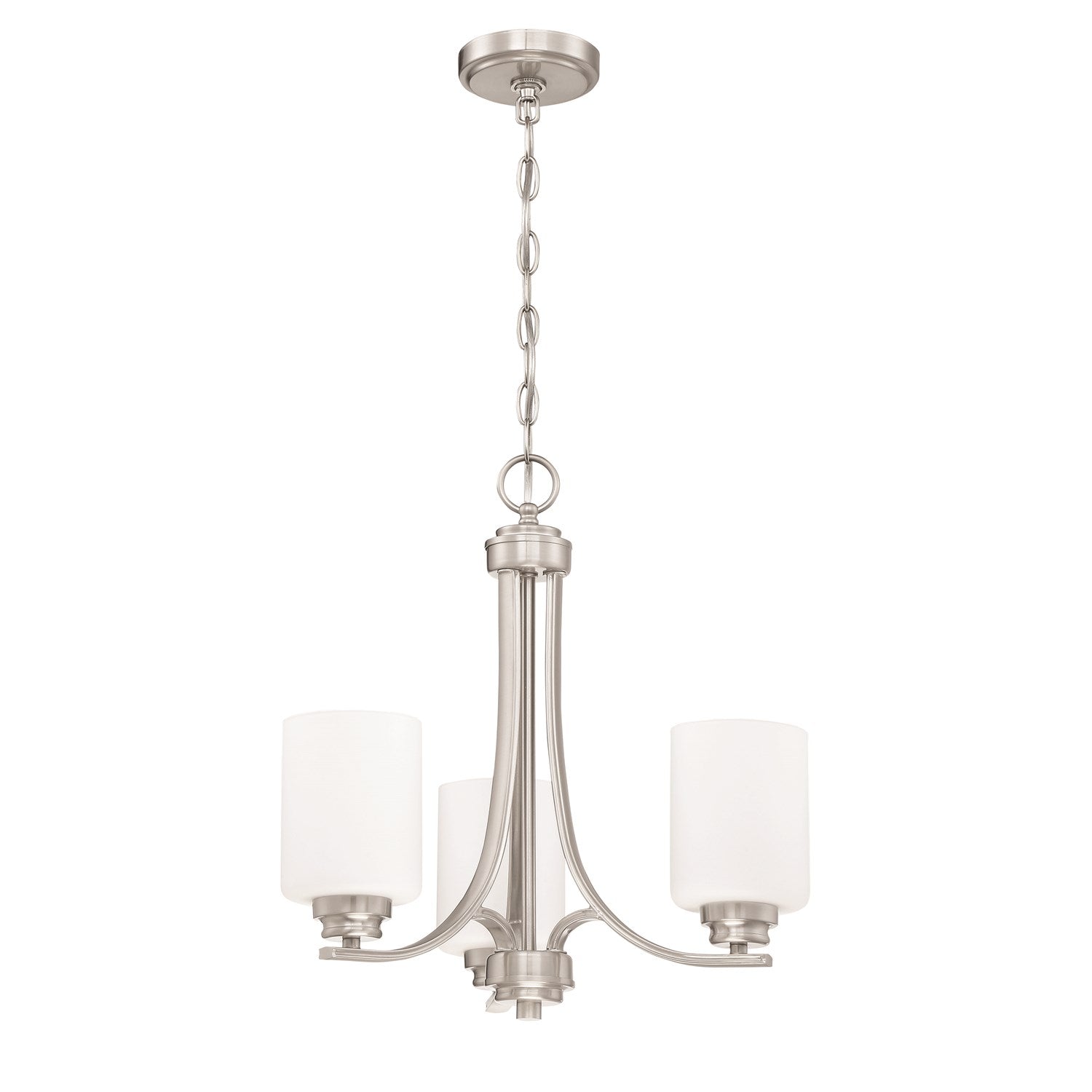 3 Light Chandelier in Brushed Polished Nickel